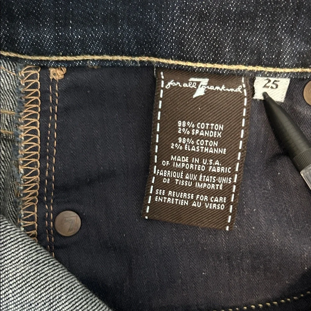 7 For all Mankind: Brand Dark Indigo Slim Straight Jeans - Picture 4 of 6